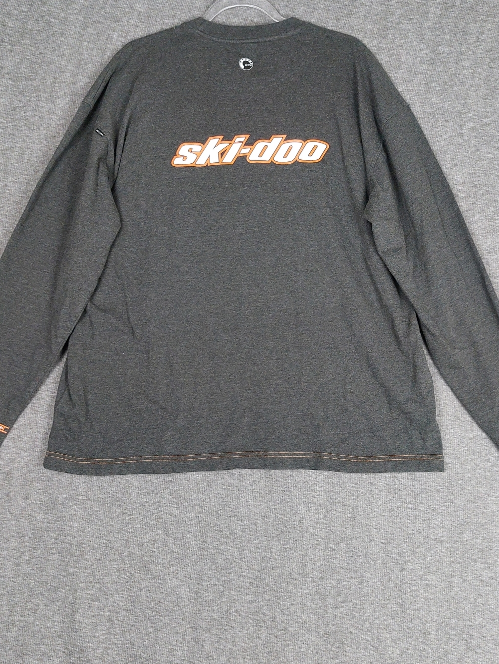 SKI DOO BRP MENS GRAY SNOWMOBILE CREW NECK LONG SLEEVE COTTON BLEND TSHIRT XL